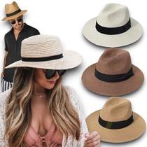 Chapéu Palha Casual Praia Feminino Masculino ABA MÉDIA PANAMÁ 329 Chapéu Palha Casual Praia Feminino Masculino ABA MÉDIA PANAMÁ 329