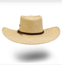 Chapéu palha dupla com abas costuradas e reforço interno