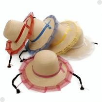 Chapéu Palha Festa Junina com Trança e Renda Decorado Adulto Cores Sortidas