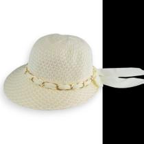 Chapéu Palha Lenço Fita Praia Casual Feminino aba curta LAÇO 862
