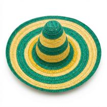 Chapéu Palha Mexicano Brasil Super Grande Listrado Verde e Amarelo Chapéu Palha Mexicano Brasil Super Grande Listrado Verde e Amarelo