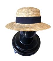 Chapéu Palheta Paris Palha Natural Bege Aba Praia Piscina