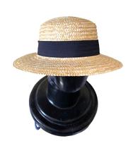 Chapéu Palheta Paris Palha Natural Bege Aba Praia Piscina