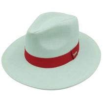 Chapéu Panamá Aba Larga Fita Vermelha Masculino Feminino Top