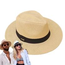 Chapéu Panamá Bege Tipo Malandrinho Clássico Unissex Moda Chapéu Panamá Bege Tipo Malandrinho Clássico Unissex Moda