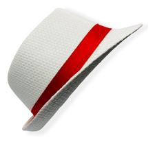 Chapéu Panamá Branco Com Fita Vermelha Zé Pilintra Umbanda