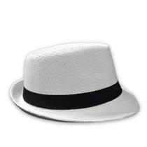 Chapéu Panamá Branco Zé com Fita vermellha Umbanda Candomblé