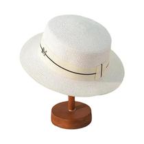 Chapéu Panamá De Palha Com Aba Larga Para Mulheres, Letras Bordadas, Chapéu De Sol Simples De Topo Chapéu Panamá De Palha Com Aba Larga Para Mulheres, Letras Bordadas, Chapéu De Sol Simples De Topo