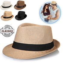 Chapéu Panamá Palha Aba Moda Masculino Feminino Praia Casual Festa Pagodeiro Viagem Clássico Tradicional - Monolo