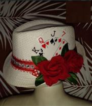 Chapéu Panamá Super Luxo pedrarias Feminino malandra Umbanda Candomble Roupa de Santo