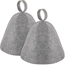 Chapéu para Sauna JaGely de Lã Vaporarium, 2 Peças, Cinza
