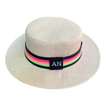 Chapéu Paris de Juta Bege com Faixa Personalizada para 02 Lados Chapéu Paris de Juta Bege com Faixa Personalizada para 02 Lados