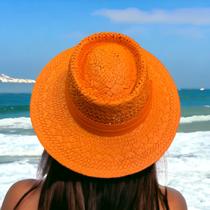 Chapéu paris de praia copa negativa palha artificial vazado série colors S-904