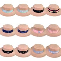 Chapéu Paris Fedora Bege com Faixa Personalizada para 02 Lados Chapéu Paris Fedora Bege com Faixa Personalizada para 02 Lados