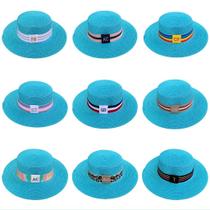 Chapéu Paris Sintético Azul com Faixa Personalizada Listrada