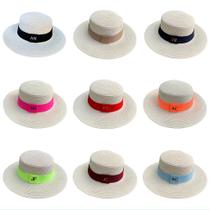 Chapéu Paris Sintético Off-White com Faixa Personalizada