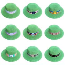 Chapéu Paris Sintético Verde com Faixa Personalizada Listradas