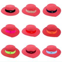 Chapéu Paris Sintético Vermelho com Faixa Personalizada para Iniciais