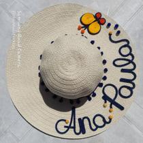 Chapéu personalizado borboleta com nome levinho fotografia acessório viagem viseira sol férias verão