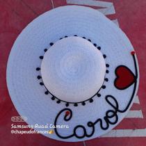 Chapéu personalizado coração com nome levinho fotografia acessório viagem viseira sol férias verão