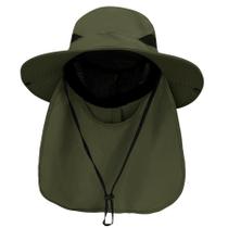 Chapéu PFFY Sun Bucket 3" de aba larga UPF 50+ verde