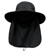 Chapéu PFFY Sun Bucket de aba larga 7,6 cm UPF 50+ preto Chapéu PFFY Sun Bucket de aba larga 7,6 cm UPF 50+ preto