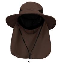 Chapéu PFFY Sun Bucket de aba larga UPF 50+ com aba de pescoço