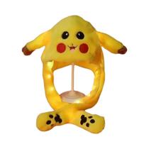 Chapéu Pikachu com Orelhas de Coelho de Pelúcia e LED - Adulto e Infantil