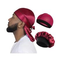 Chapéu Pirata Durag de Cetim Sedoso - Unissex, Elástico, para Cabelo Cacheado