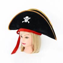 Chapéu Pirata Luxo Unissex Tam Unico Adulto Infantil Halloween Carnaval - Festas e Decor Chapéu Pirata Luxo Unissex Tam Unico Adulto Infantil Halloween Carnaval - Festas e Decor