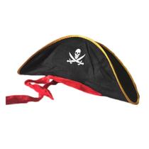 Chapeu Pirata Plush Veludo com Lenço Vermelho - MULT EPOCAS