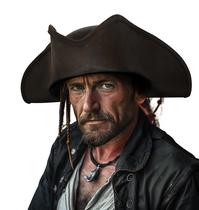 Chapéu pirata VZQI Distressed Colonial Style Tricorn Adult Chapéu pirata VZQI Distressed Colonial Style Tricorn Adult