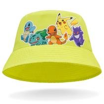 Chapéu Pokémon Bucket para crianças Boné de beisebol unissex Pikachu com alça ajustável Boné de caminhoneiro Chapéu de sol para crianças Snapback (amarelo)