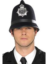 Chapéu policial Smiffys Black Felt with Badge Custodian Helmet
