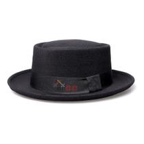 Chapéu Pork Pie Preto Hat Tipo Feltro Aba Média Clássico!