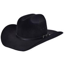 Chapéu Preto Masculino Cowboy com Bandinha em Couro Chapéu Preto Masculino Cowboy com Bandinha em Couro
