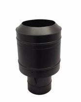 Chapéu preto tipo canhão sputinik para chaminé de 100 mm de diâmetro.