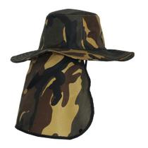 Chapeu Proteção Solar Orelha Nuca Pescoço Camuflado Pescaria Chapeu Proteção Solar Orelha Nuca Pescoço Camuflado Pescaria