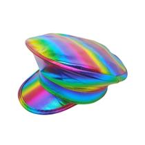 Chapéu Quepe Boina Arco Iris Metalizado Fantasia Carnaval