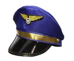 Chapéu Quepe De Aviador Piloto Azul Cosplay Festas Carnaval