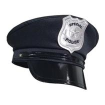 Chapéu Quepe De Polícia Luxo Preto Fantasia Carnaval - Mult Epocas