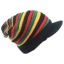 Chapéu Rasta ZFFxh Rainbow Wool Knit Reggae, gorro jamaicano