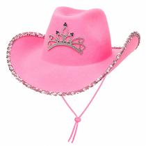 Chapéu Rosa Boiadeira Feminino com Coroa Cowboy Country Festa Junina Rodeio Barretos Balada Chapéu Rosa Boiadeira Feminino com Coroa Cowboy Country Festa Junina Rodeio Barretos Balada