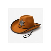 Chapeú Sheriff Infantil Com Estrela Country Festa Junina Marrom Chapeú Sheriff Infantil Com Estrela Country Festa Junina Marrom