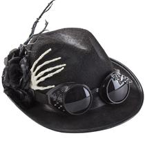 Chapéu Steampunk Gothic Vintage Dark Flower Skull Bowler Chapéu Steampunk Gothic Vintage Dark Flower Skull Bowler
