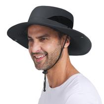 Chapéu Sun Bucket PFFY para homens UPF 50+ de aba larga preto Chapéu Sun Bucket PFFY para homens UPF 50+ de aba larga preto
