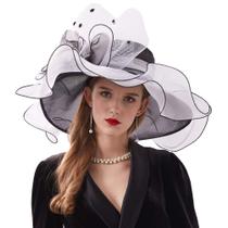Chapéu Sun Hat Go Mai Organza Church Derby para mulheres Chapéu Sun Hat Go Mai Organza Church Derby para mulheres