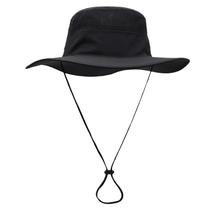 Chapéu Sun Hat QingFang Wide Brim Summer Bucket Hat UV50+ preto
