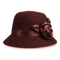 Chapeu Tipo Cloche Detalhe Em Flores moda europeu Coleção out-inv