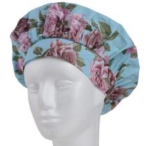 Chapéu Touca De Cozinheira Floral Tiffany Azul